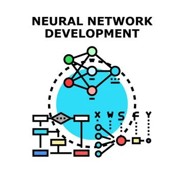 Developing neural network for artificial intelligence computing Stock Illustration