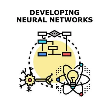 Developing neural networks and artificial intelligence concepts Stock Illustration