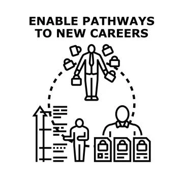 Developing new career pathways and professional growth 스톡 일러스트