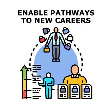 Developing new career pathways and professional growth 스톡 일러스트