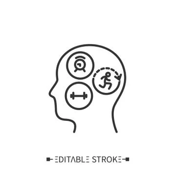 Developing a new habit icon. Editable illustration Stock Illustration