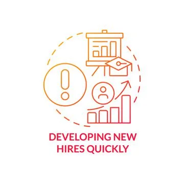 Developing new hires quickly red gradient concept icon Ilustração Stock