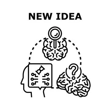 Developing new idea concept and creative thinking process 库存插图