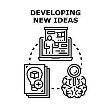 Developing new ideas concept strategy and creative thinking process 스톡 일러스트