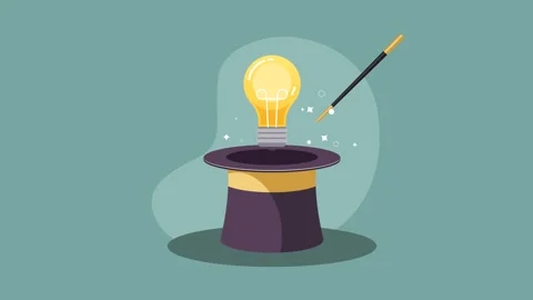 Developing New Ideas - Magic Hat  - Animated Illustration as MP4 File Video stock 273618430