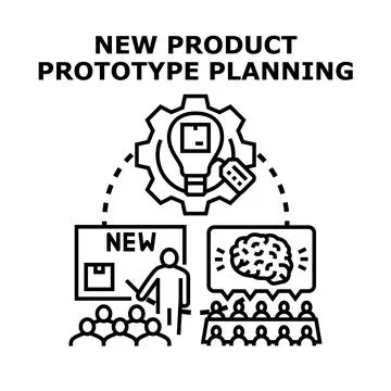 Developing new product prototype planning concept Illustrazione stock