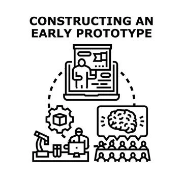 Developing new product prototype in research and development 스톡 일러스트