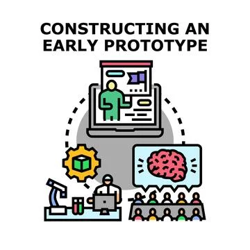 Developing new product prototype in research and development Stock Illustration