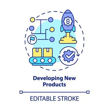 Developing new products concept icon 스톡 일러스트