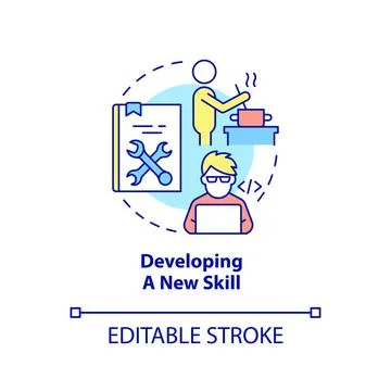 Developing new skill concept icon Stock Illustration