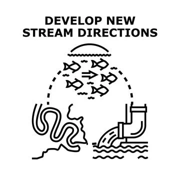 Developing new stream directions concept vector illustration Stock Illustration
