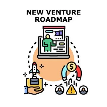 Developing new venture roadmap strategy for business success Stock Illustration