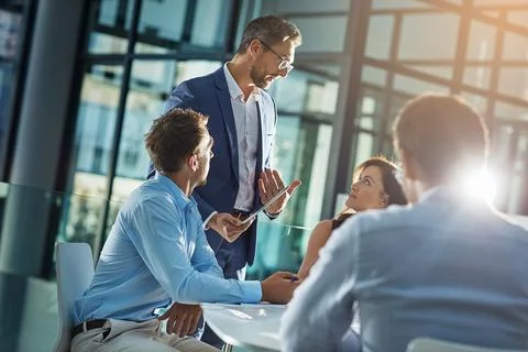Developing new ways to do business. businesspeople having an office meeting. Foto stock