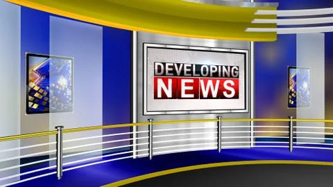 Developing news Virtual studio Illustrazione stock