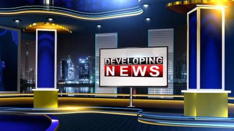 Developing news Virtual studio Illustrazione stock