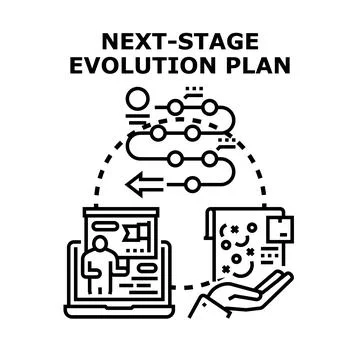 Developing next stage evolution plan for business growth 库存插图