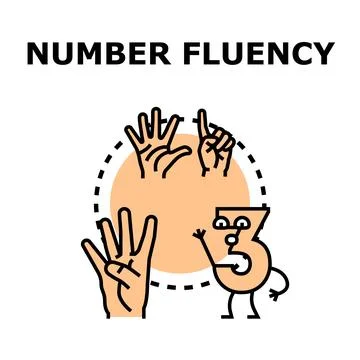 Developing number fluency and counting skills concept Stock Illustration