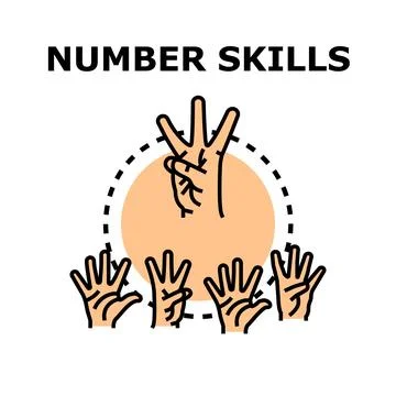 Developing number skills and counting education concept Stock Illustration
