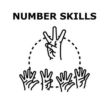 Developing number skills and counting education concept Stock Illustration