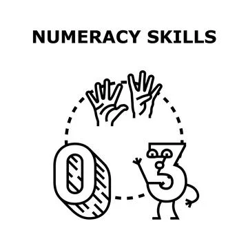 Developing numeracy skills and mathematical education learning Stock Illustration