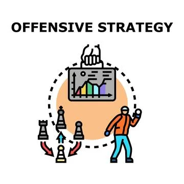 Developing offensive strategy for business and game success Illustrazione stock