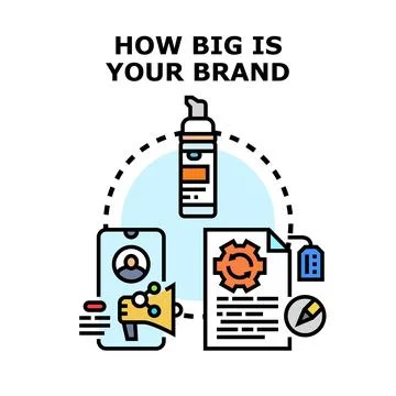 Developing online brand awareness and measuring scale 库存插图