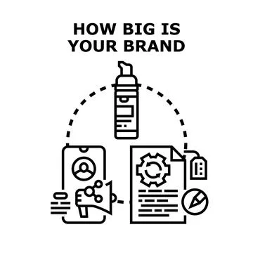 Developing online brand awareness and measuring scale Stock Illustration