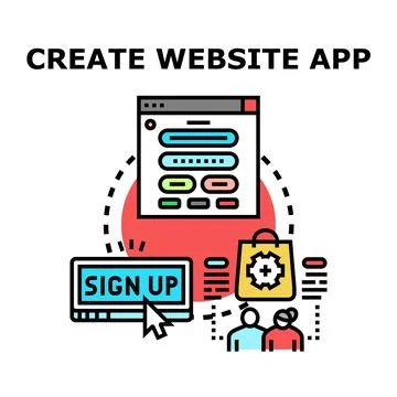 Developing an online platform creating digital solutions Stock-Illustration