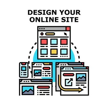 Developing online website landing page user experience Stock-Illustration
