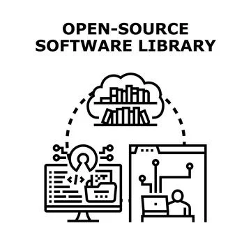 Developing open source software library and systems イラスト素材