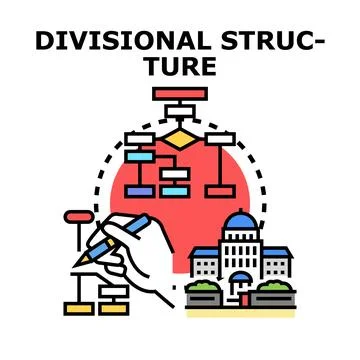 Developing organizational divisional structure planning for business Stock Illustration