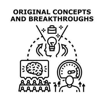 Developing original concepts and breakthrough ideas for business success Stock Illustration