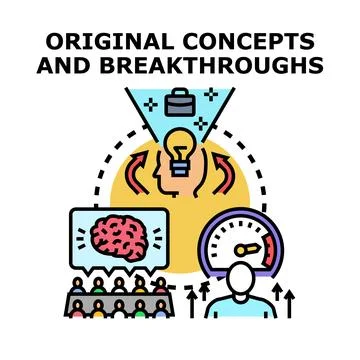 Developing original concepts and breakthrough ideas for business success Illustrazione stock