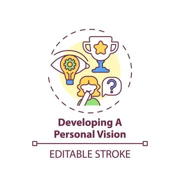 Developing a personal vision concept icon Stock Illustration