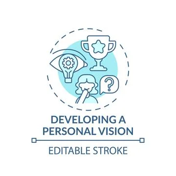 Developing a personal vision turquoise concept icon 스톡 일러스트