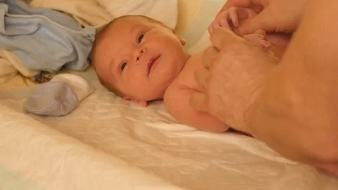 Developing physical Exercises for newborn baby Stock Footage 71958536