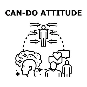 Developing positive attitude for overcoming challenges achieving success Stock Illustration