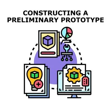 Developing a preliminary prototype project concept Illustrazione stock