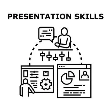 Developing presentation skills for effective communication and public speakin Stock Illustration