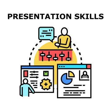 Developing presentation skills for effective communication and public speakin Stock Illustration