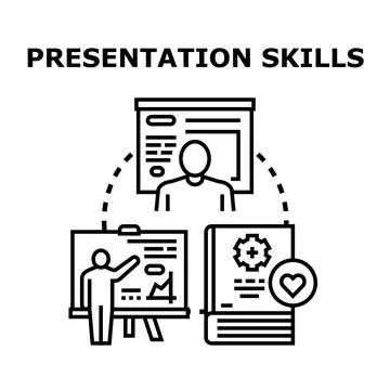 Developing presentation skills for effective public speaking Stock Illustration