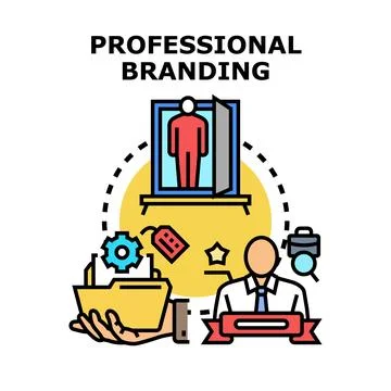 Developing professional branding and personal identity strategy Stock Illustration