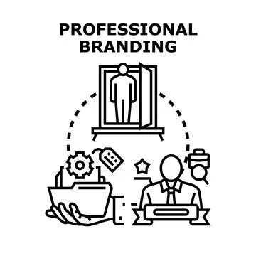 Developing professional branding and personal identity strategy Stock Illustration