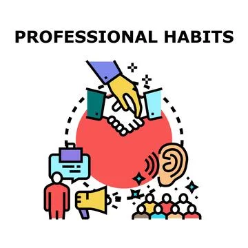 Developing professional habits through effective communication and listening Stock Illustration