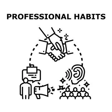 Developing professional habits through effective communication and listening Stock Illustration