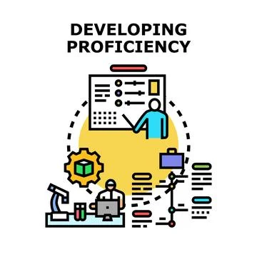 Developing proficiency expert skills training and education Illustrazione stock