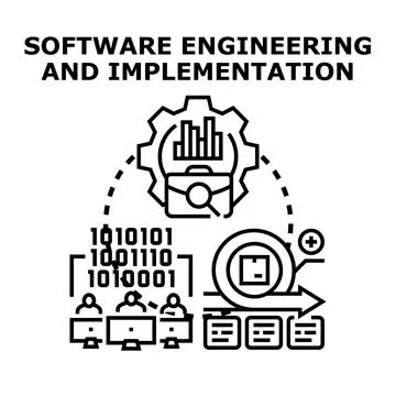 Developing program code and engineering solutions Stock Illustration