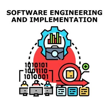 Developing program code and engineering solutions Stock Illustration