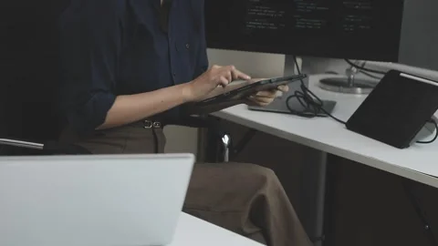 Developing programmer Team Development Website design and coding technologi.. Stock Footage 309836861