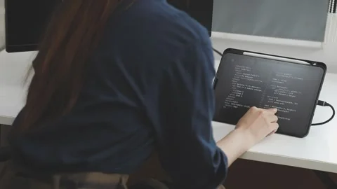 Developing programmer Team Development Website design and coding technologi.. Stock Footage 309836881